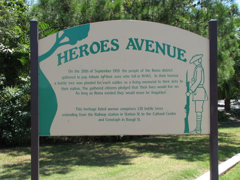 War Memorial And Heroes Avenue, Roma - Northern Rivers Accommodation 2