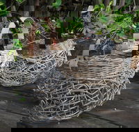 Weaving Woven Basket with Leather Handle - Northern Rivers Accommodation